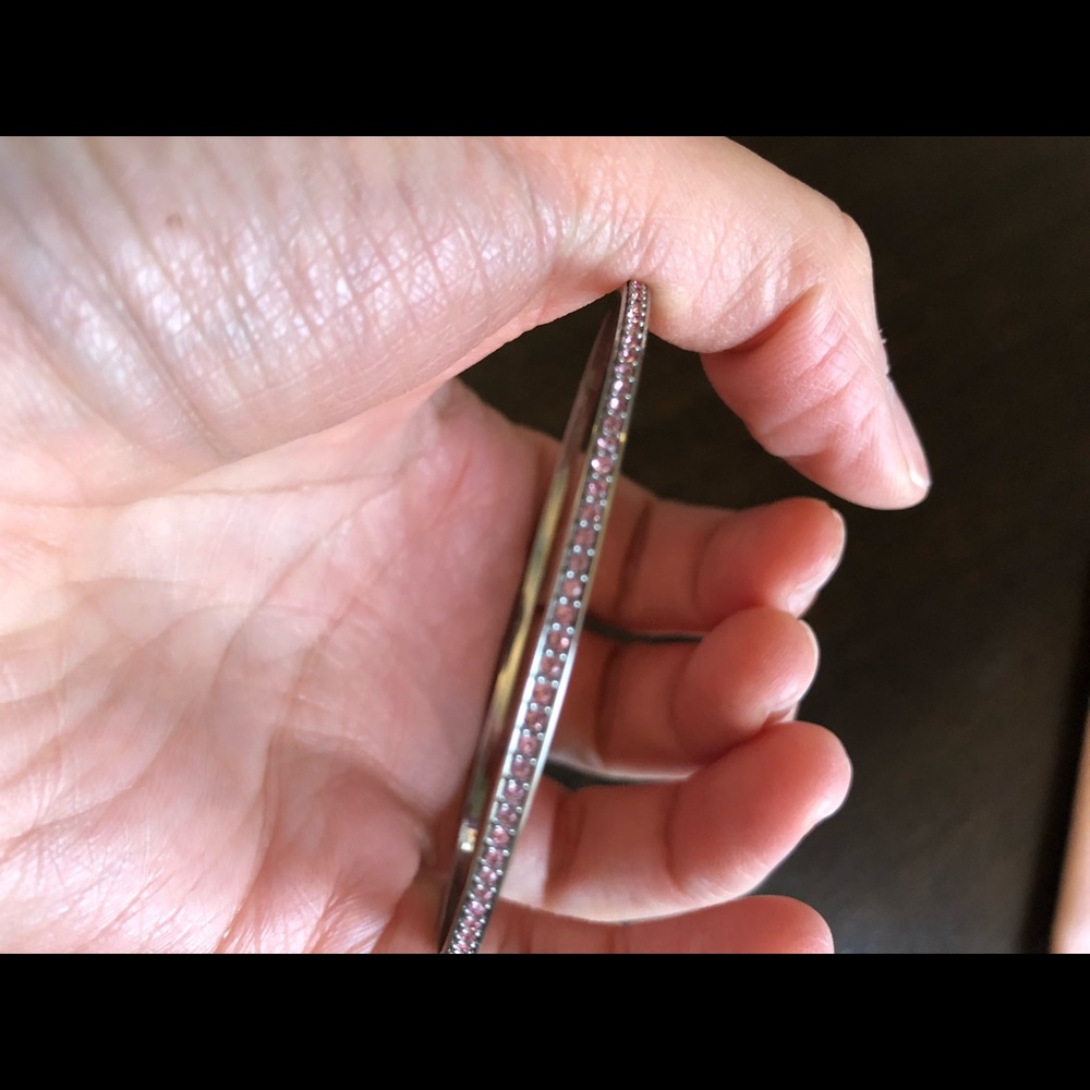 Swarovski Silver Pink Crystal Bangle